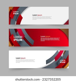 Fondo geométrico rojo y blanco, diseño de plantilla de presentación vectorial. Ilustración vectorial