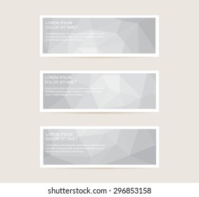 Geometric banner set.Polygonal banners.Vector template.