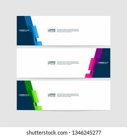Geometric Banner template background. Collection of web banner template. Modern template design. Vector illustration. Header - landing page Web Design Elements - Vector