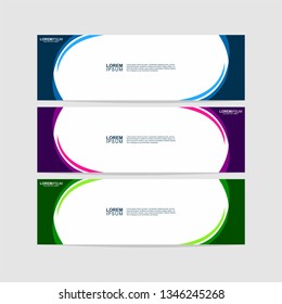 Geometric Banner templates. Collection of web banner templates. Modern template design. Vector illustration. Header - landing page Web Design Elements - Vector