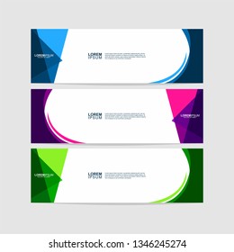 Geometric Banner templates. Collection of web banner templates. Modern template design. Vector illustration. Header - landing page Web Design Elements - Vector