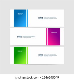 Geometric Banner templates. Collection of web banner templates. Modern template design. Vector illustration. Header - landing page Web Design Elements - Vector