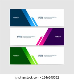 Geometric Banner templates. Collection of web banner templates. Modern template design. Vector illustration. Header - landing page Web Design Elements - Vector