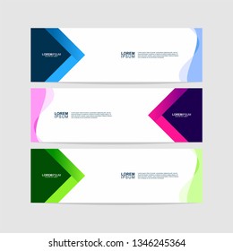 Geometric Banner templates. Collection of web banner templates. Modern template design. Vector illustration. Header - landing page Web Design Elements - Vector