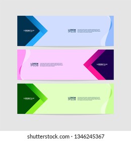 Geometric Banner templates. Collection of web banner template. Modern template design. Vector illustration. Header - landing page Web Design Elements - Vector