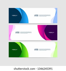Geometric Banner templates. Collection of web banner templates. Modern template design. Vector illustration. Header - landing page Web Design Elements - Vector