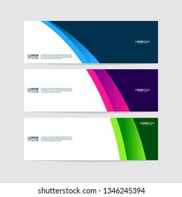 Geometric Banner templates. Collection of web banner template. Modern template design. Vector illustration. Header - landing page Web Design Elements - Vector