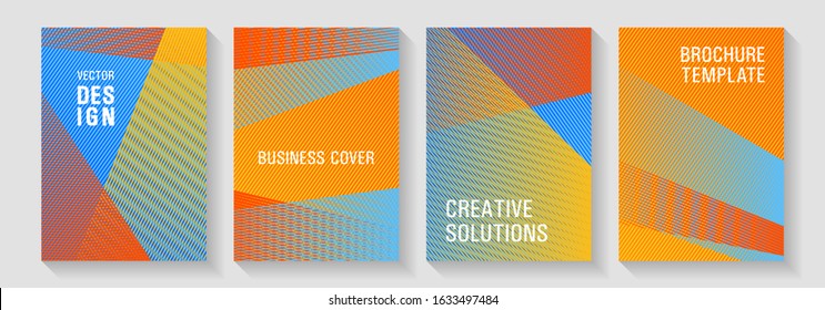 Geometric banner vector backgrounds. Covers set with logo identity spaces. Banner backdrop simple print ideas. Scientific journals concept. Simple annual report mockusp.