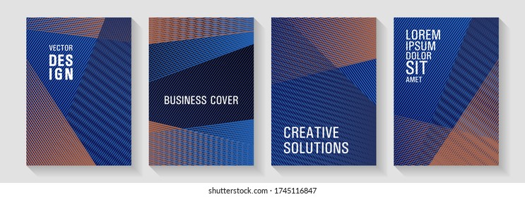 Geometric banner vector backgrounds. Fashionable branding covers design set. Poster linear minimalistic Eps10 vectors. Bright business reports concept. Abstract business catalogs concept.