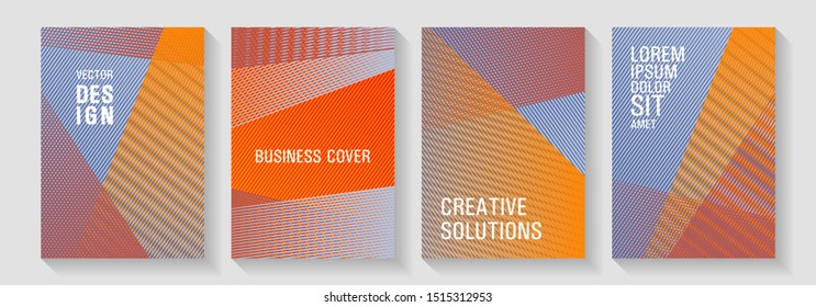 Geometric banner vector backgrounds. Trendy magazine backdrops. Bright business reports concept. Future geometric patterns Eps10 vector. Fashionable branding covers design set.