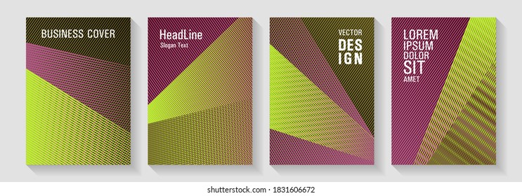 Geometric banner vector backgrounds. Triangle element layers modern patterns. Vibrant gradient book backdrops. Rectangle leaflet box cards. Stationery notebook covers design set.