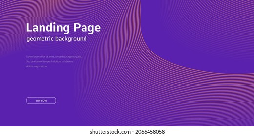 Geometric banner with wavy lines design. Presentation template. Vector illustration.