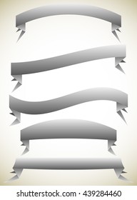 Geometric banners with 5 warp / distortion effect isolated on brown background