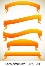 Geometric banners with 5 warp / distortion effect isolated on brown background
