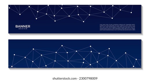 fondo geométrico de banners y puntos de conexión y líneas. Conexión de red global. Tecnología digital con fondo de plexo.