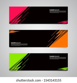 Geometric banners, geometric banner designs that are easily changed, lemon green, pink, orange and black, suitable for banners, webs, templates, covers, posters, etc.