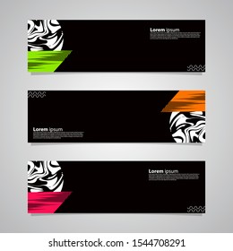 Geometric banners, geometric banner designs that are easily changed, lemon green, orange, pink and black, suitable for banners, webs, templates, covers, posters, etc.