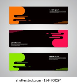 Geometric banners, geometric banner designs that are easily changed, lemon green, orange, pink and black, suitable for banners, webs, templates, covers, posters, etc.