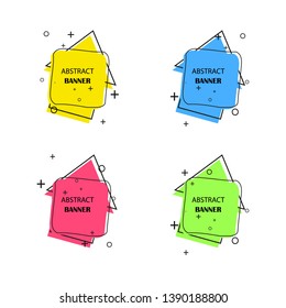 Geometric banners. Promo labels. Vector geometric shapes for advertising