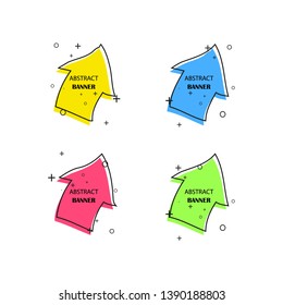 Geometric banners. Promo labels. Vector geometric shapes for advertising
