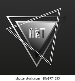 Geometric banners in retro style with gradient transitions