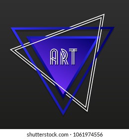 Geometric banners in retro style with gradient transitions