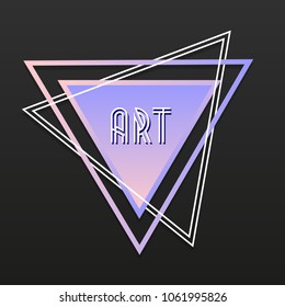 Geometric banners in retro style with gradient transitions