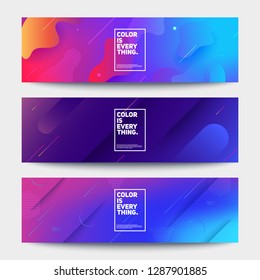 Geometric banners set. Creative shapes composition. Eps10 vector.