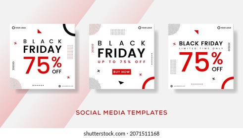 Geometric banners template post for black friday sale. premium vector