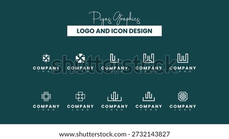 Geometric Bar Logo Icons for Analytics
