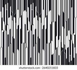 Geometric Barcode-Inspired Pattern – Black and White Vertical Lines	