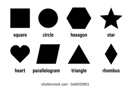 Geometric basic shapes vector isolated element design. Abstract geometric frame. Badges black icon, banners or tags. Vector shapes set. EPS 10
