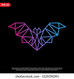 geometric bat logo. simple and modern icon, template design