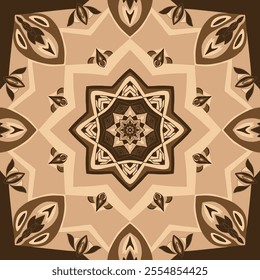 Geometric batik ornamental seamless pattern