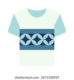 Patrón de batik geométrico en una camisa tradicional indonesia.