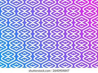 Geometric batik seamless pattern background. Traditional woven motifs seamless pattern. Easy to change color and seamless pattern. white element on gradient pink and blue background