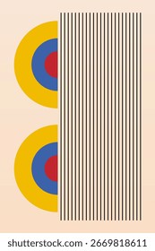 Patrón de círculo Abstractas Bauhaus geométrico