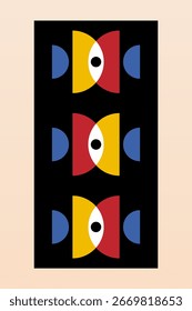 Padrão de círculo abstrato Bauhaus geométrico