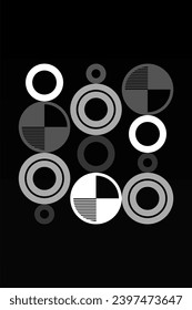 Geometric Bauhaus Artwork Background. Abstract Geometric Bauhaus Wall Decoration Poster. Mid Century Modern Wall Art