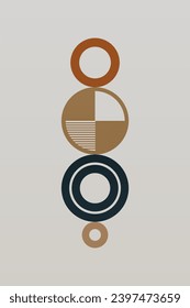 Geometric Bauhaus Artwork Background. Abstract Geometric Bauhaus Wall Decoration Poster. Mid Century Modern Wall Art