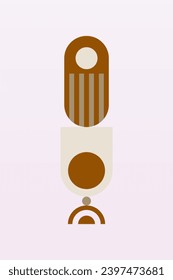 Geometric Bauhaus Artwork Background. Abstract Geometric Bauhaus Wall Decoration Poster. Mid Century Modern Wall Art