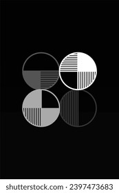 Geometric Bauhaus Artwork Background. Abstract Geometric Bauhaus Wall Decoration Poster. Mid Century Modern Wall Art