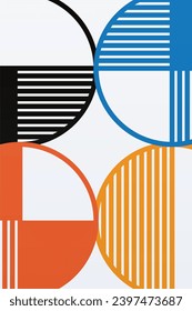 Geometric Bauhaus Artwork Background. Abstract Geometric Bauhaus Wall Decoration Poster. Mid Century Modern Wall Art