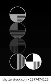 Geometric Bauhaus Artwork Background. Abstract Geometric Bauhaus Wall Decoration Poster. Mid Century Modern Wall Art