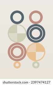 Geometric Bauhaus Artwork Background. Abstract Geometric Bauhaus Wall Decoration Poster. Mid Century Modern Wall Art