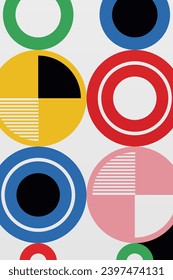 Geometric Bauhaus Artwork Background. Abstract Geometric Bauhaus Wall Decoration Poster. Mid Century Modern Wall Art