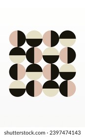 Geometric Bauhaus Artwork Background. Abstract Geometric Bauhaus Wall Decoration Poster. Mid Century Modern Wall Art