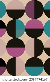 Geometric Bauhaus Artwork Background. Abstract Geometric Bauhaus Wall Decoration Poster. Mid Century Modern Wall Art