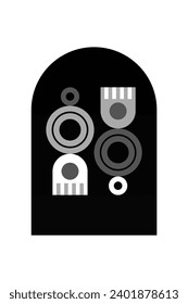 Geometric Bauhaus Artwork Background. Abstract Geometric Bauhaus Wall Decoration Poster. Mid Century Modern Wall Art