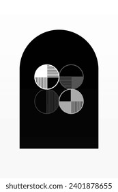 Geometric Bauhaus Artwork Background. Abstract Geometric Bauhaus Wall Decoration Poster. Mid Century Modern Wall Art